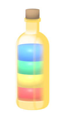 Render of the gilded flask bottle skin